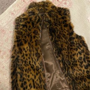 J.Crew Cheetah Faux Fur Vest, XXS runs big!